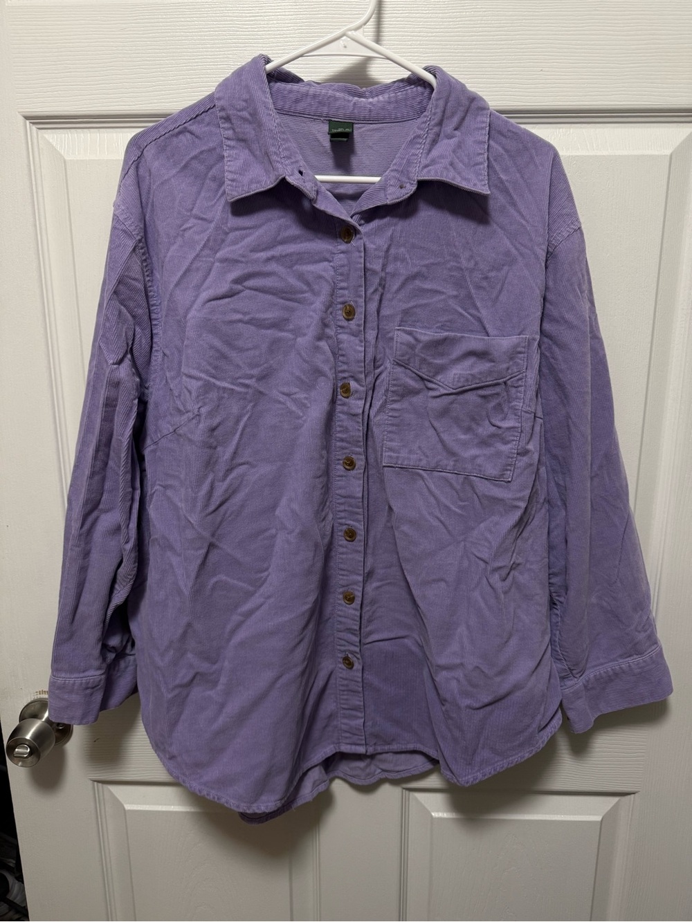 Women’s Purple Corduroy Button-Up Shirt